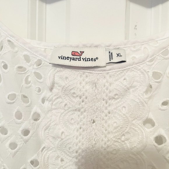 VINEYARD VINES WHITE, EYELET, SOFT COTTON, SWIMSUIT COVER-UP SIZE XL - Picture 3 of 5